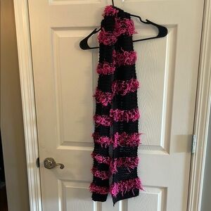 Hand made pink and black scarf